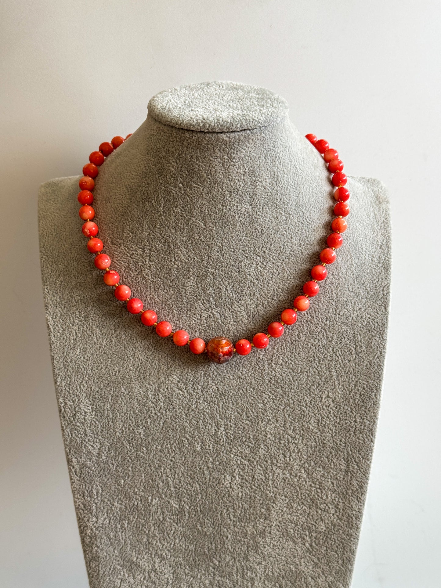 Collar Agatha Coral Naranja