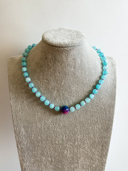 Collar Jade Aguamarina