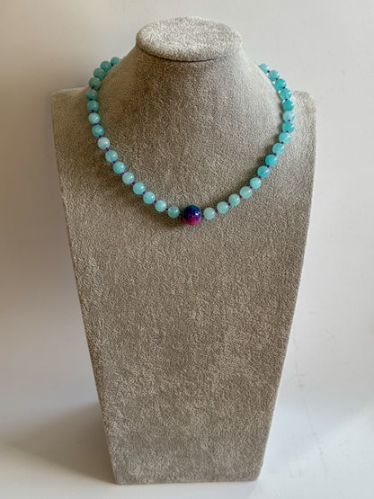 Collar Jade Aguamarina